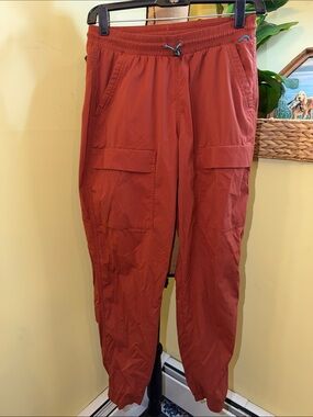 REI Rust Red Cargo Jogger Pants with Drawstring Waist